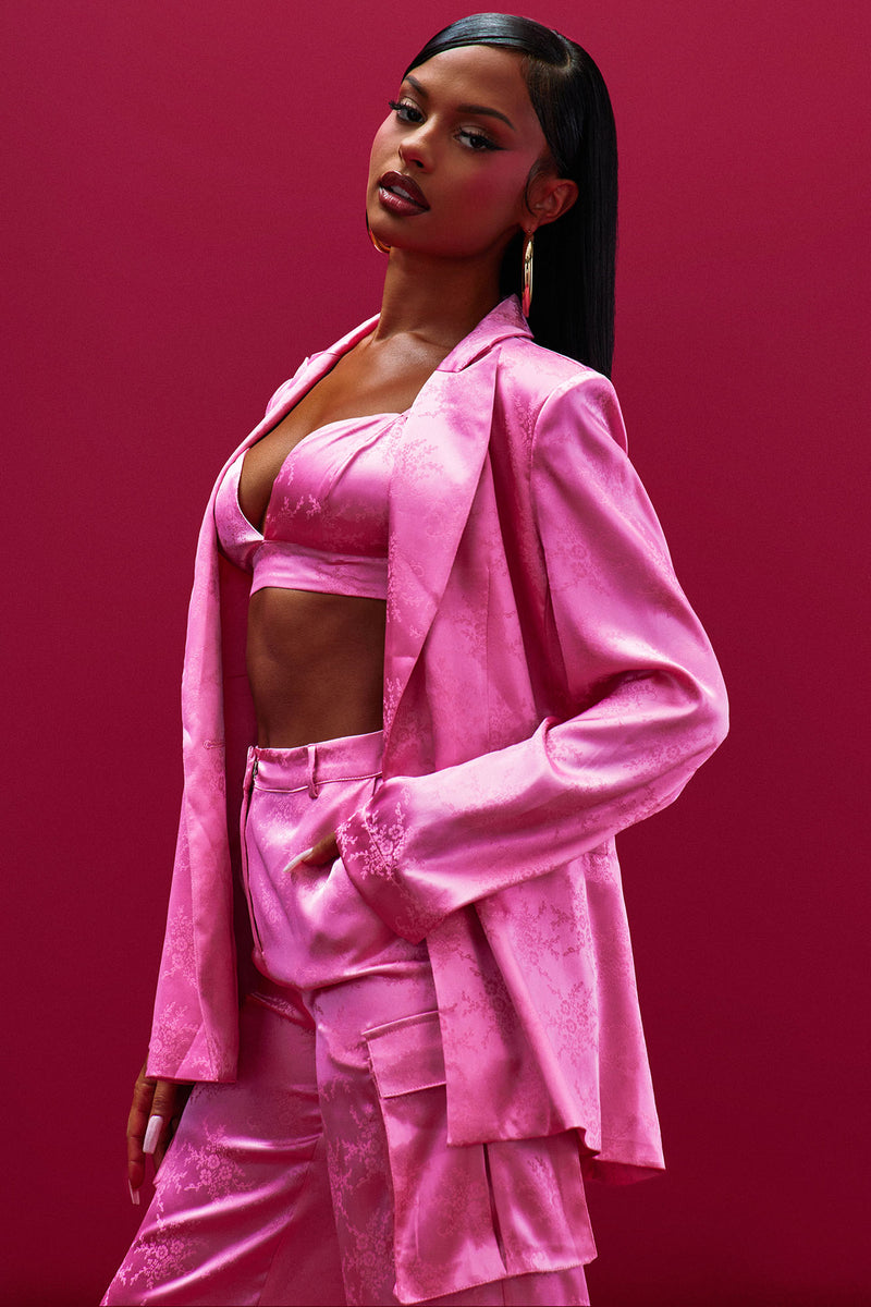 Bailey Satin 3 Piece Pant Set - Pink | Fashion Nova, Luxe | Fashion Nova