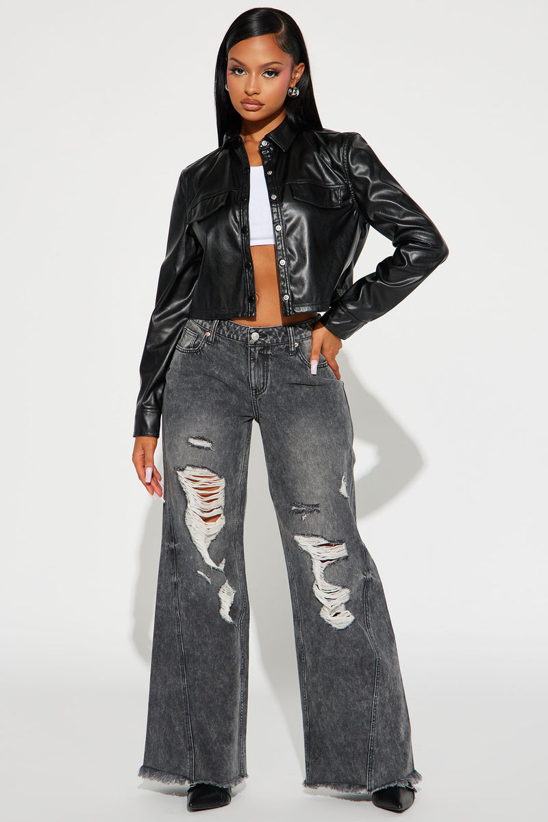 Mellowed Out Ripped Baggy Jeans - Grey | Fashion Nova, Jeans | Fashion Nova