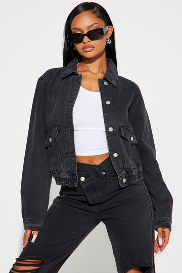 Blakely Clothing Raleigh Mens Black Borg Denim Jacket
