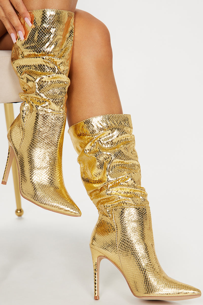Gold womens boots hot sale