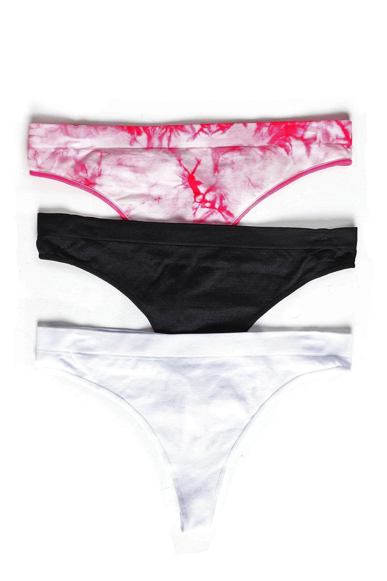 Your Secret Crush Seamless Thong 3 Pack Panties - Fuchsia/combo