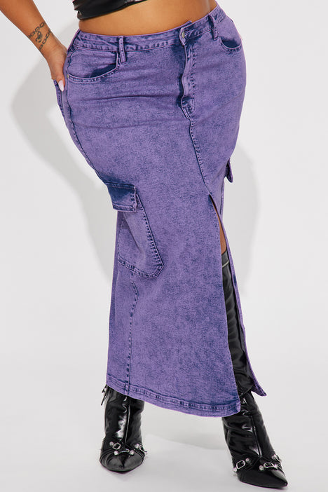 Dark purple top jean skirt