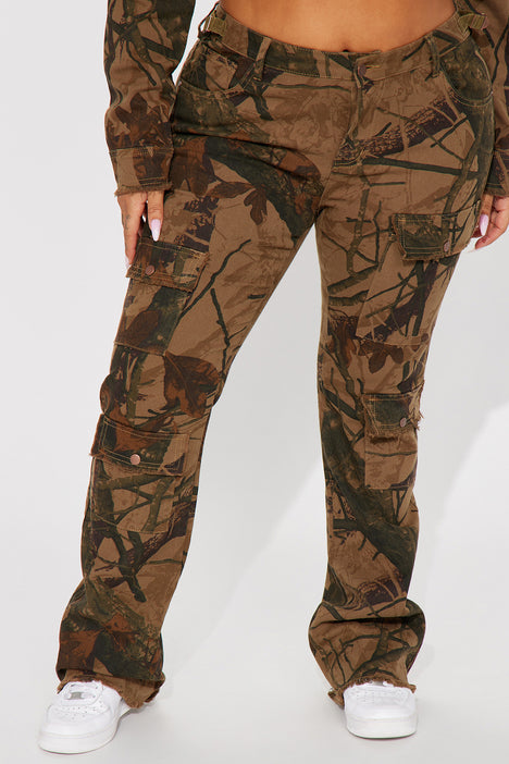 In The Wild Camo Stretch Cargo Jeans - Camouflage, Fashion Nova, Jeans