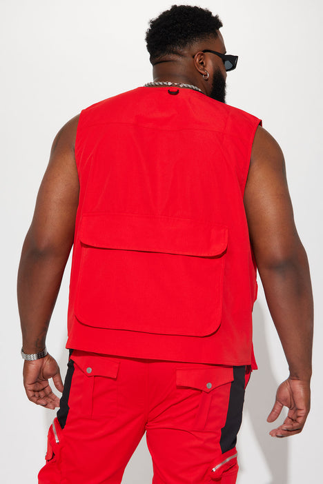 Red cargo vest sale