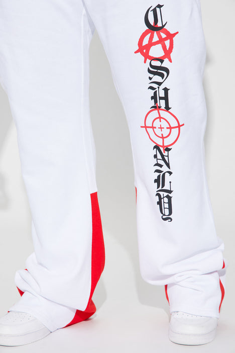 White flare online sweatpants