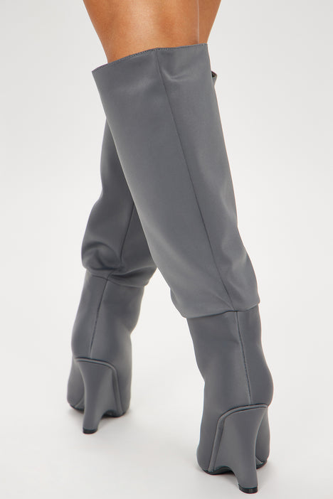 Lydia Knee High Boots Grey