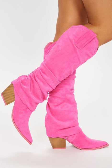 City Cowgirl Flat Boots Pink