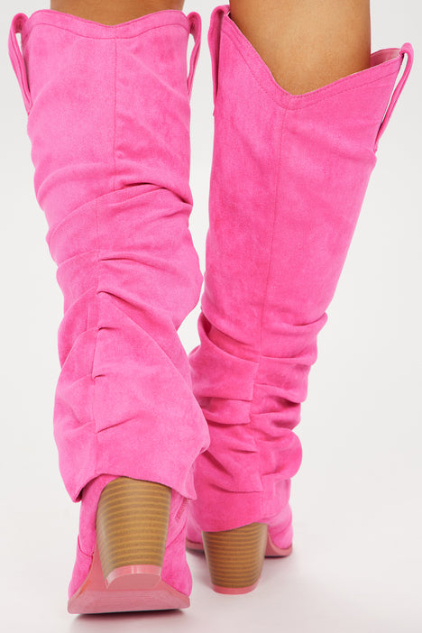 City Cowgirl Flat Boots Pink