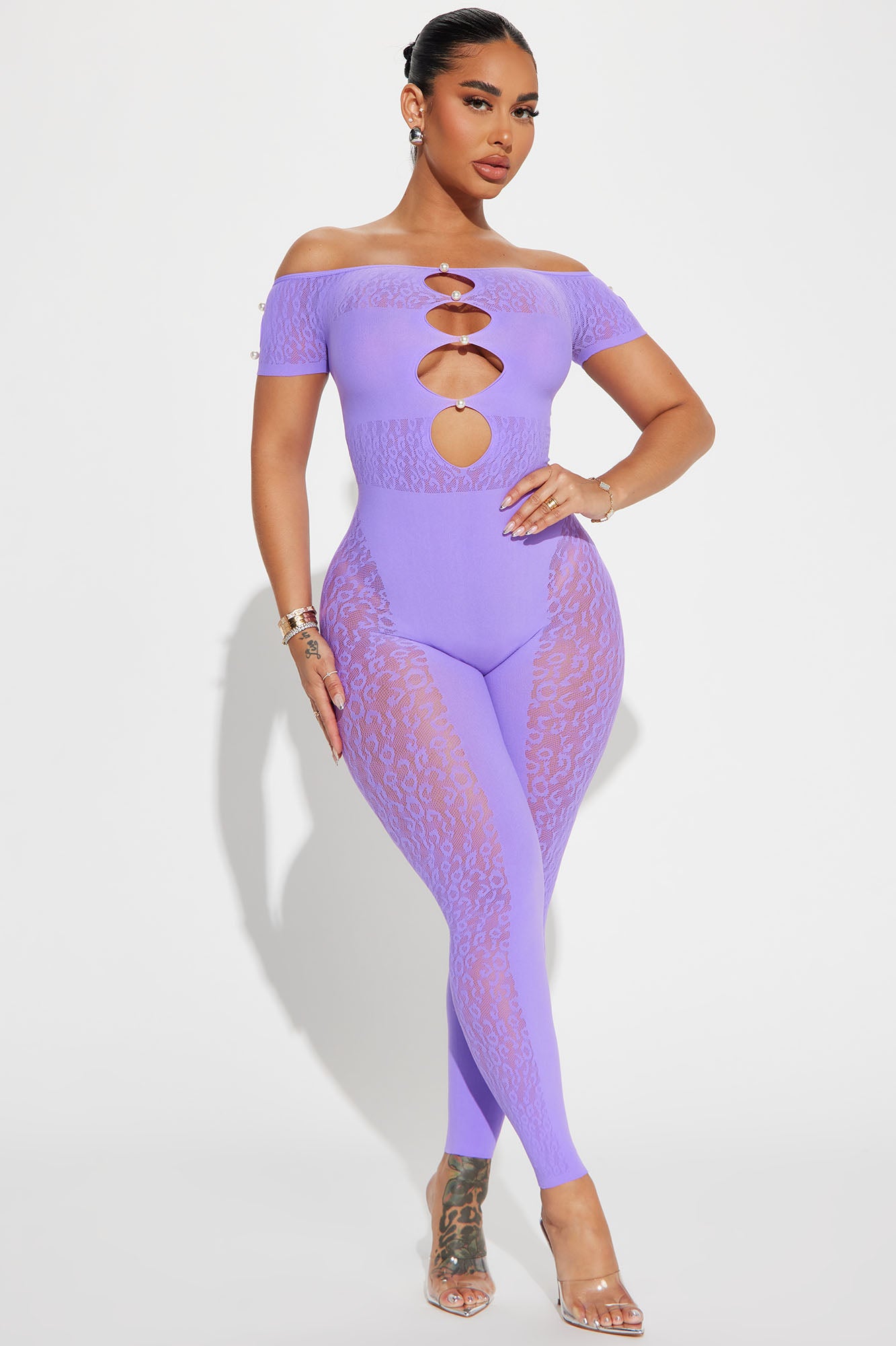 Lilac shop lace jumpsuit