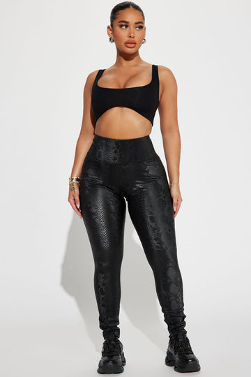 Always Around Faux Leather Legging Black Fashion Nova