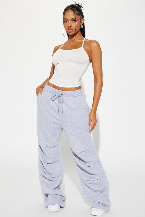 Grey ruched sweatpants best sale