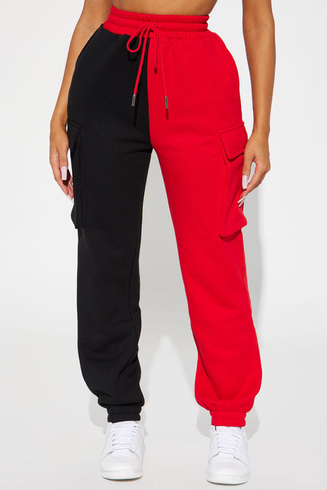 Black and red joggers womens new arrivals
