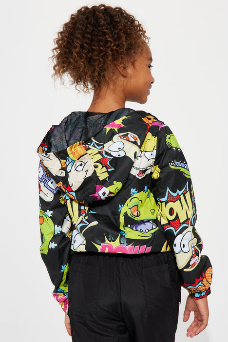 Mini 90s Nickelodeon Zip Front Hoodie Black Fashion Nova Kids