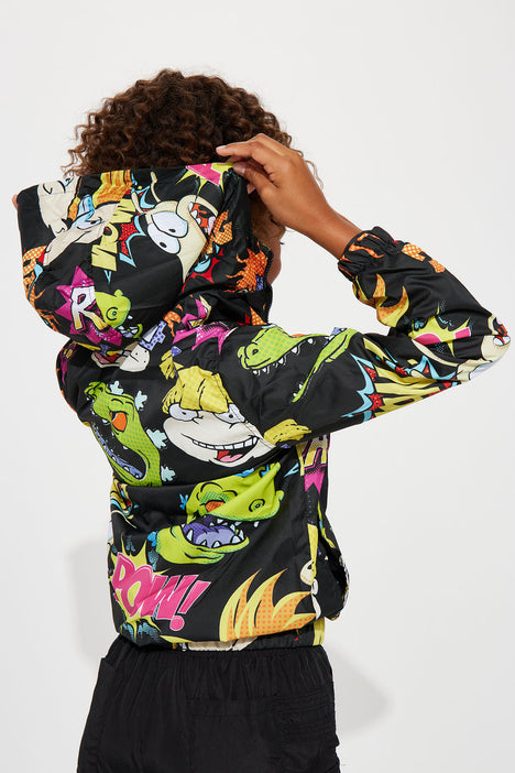 Mini 90s Nickelodeon Zip Front Hoodie Black