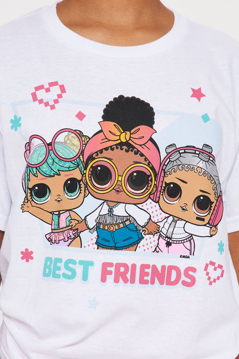 Mini LOL Surprise Best Friends Short Sleeve Tee White Fashion