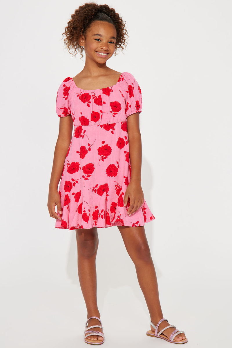 Mini Flowers For You Short Sleeve Dress - Pink/combo | Fashion Nova ...