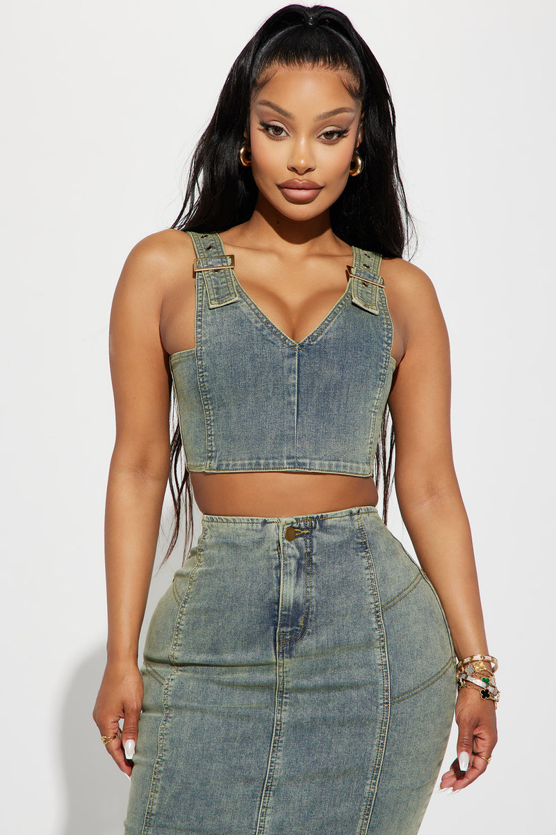 A Classic Denim Skirt Set Vintage Wash Fashion Nova, Matching Sets