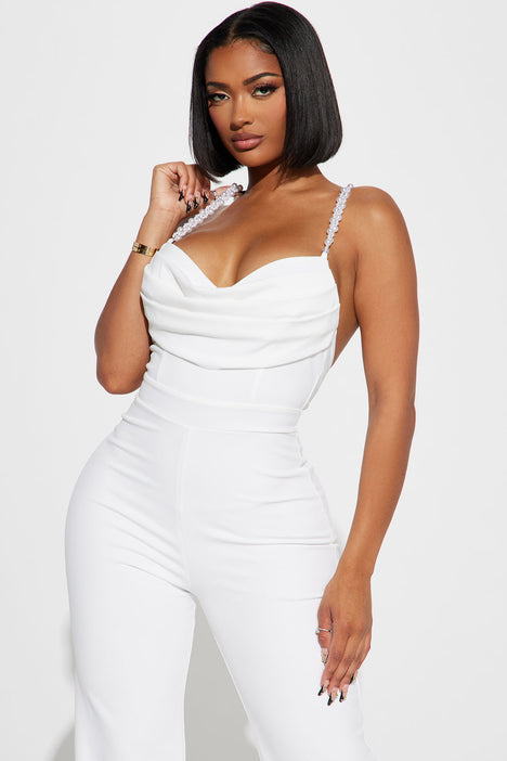 Fashion nova white jumpsuit sales