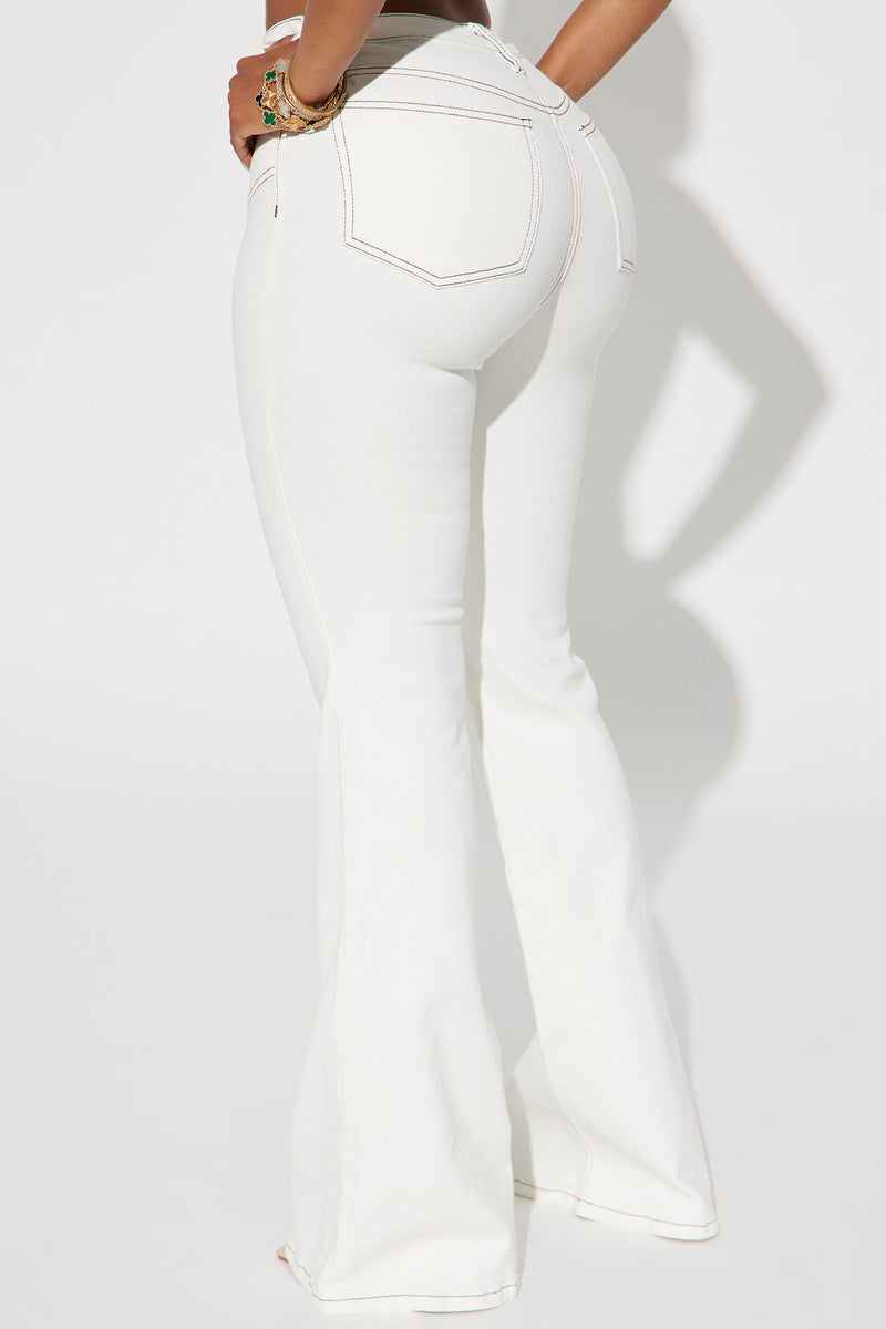 Charlotte Mid Rise Stretch Flare Jeans - White | Fashion Nova, Jeans ...