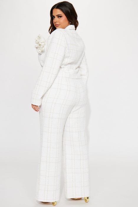 Weekend Moves Tweed Suit Set Off White