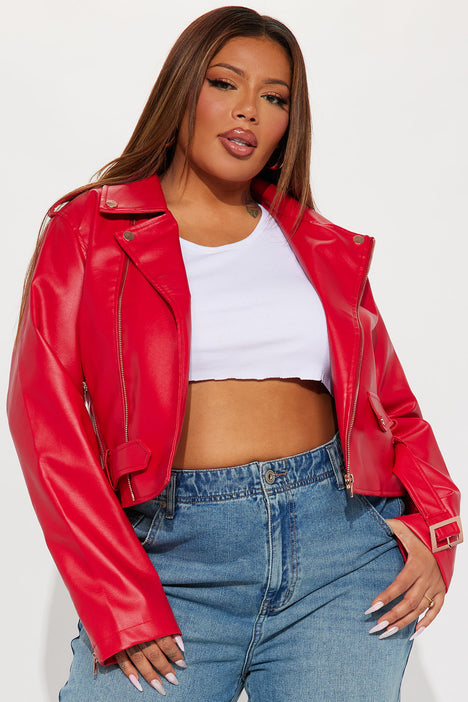 Remind Me Later Faux Leather Jacket Red Fashion Nova Jackets