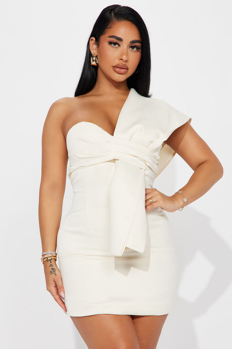 Rome Nights Wrap Mini Dress Cream