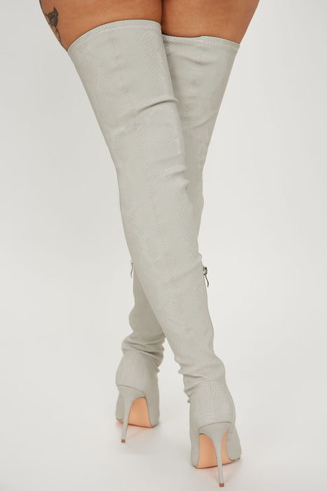 Light grey hotsell over knee boots