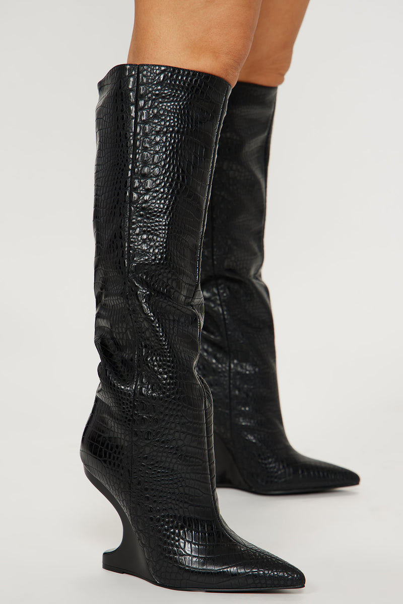 So I've Heard Knee High Heeled Boots - Black | Fashion Nova, Shoes ...