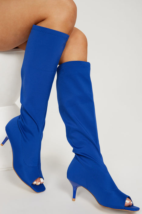 Over the knee royal blue boots online