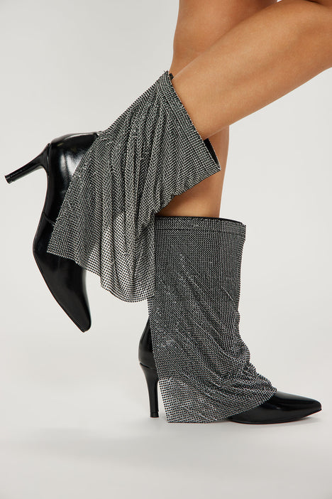 Rhinestone cheap slouch boots