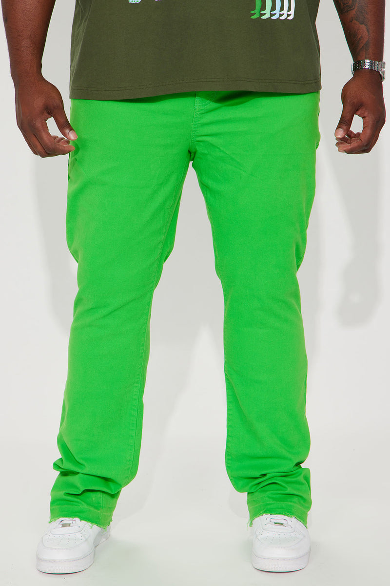 Cornell Stacked Skinny Flare Twill Pants Green Fashion Nova, Mens