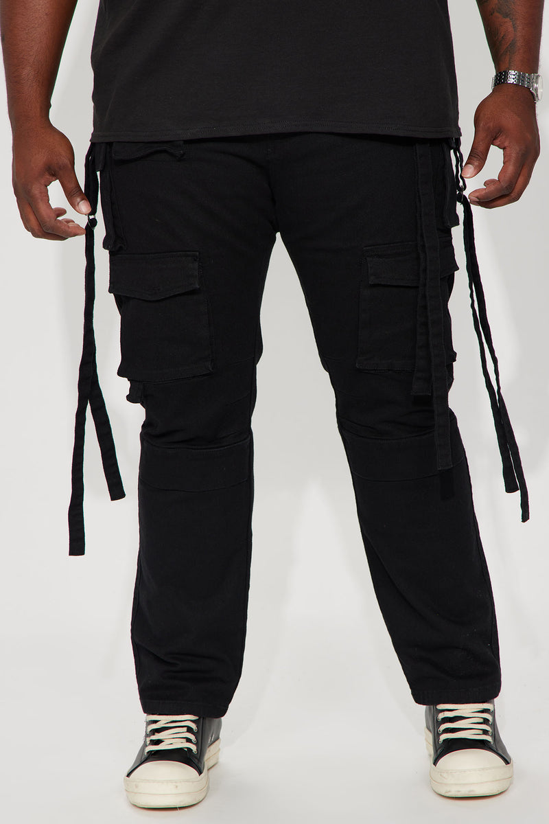 Rambo Relaxed Twill Cargo Pants - Black | Fashion Nova, Mens Pants ...
