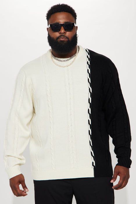 Mens white hotsell knit sweater