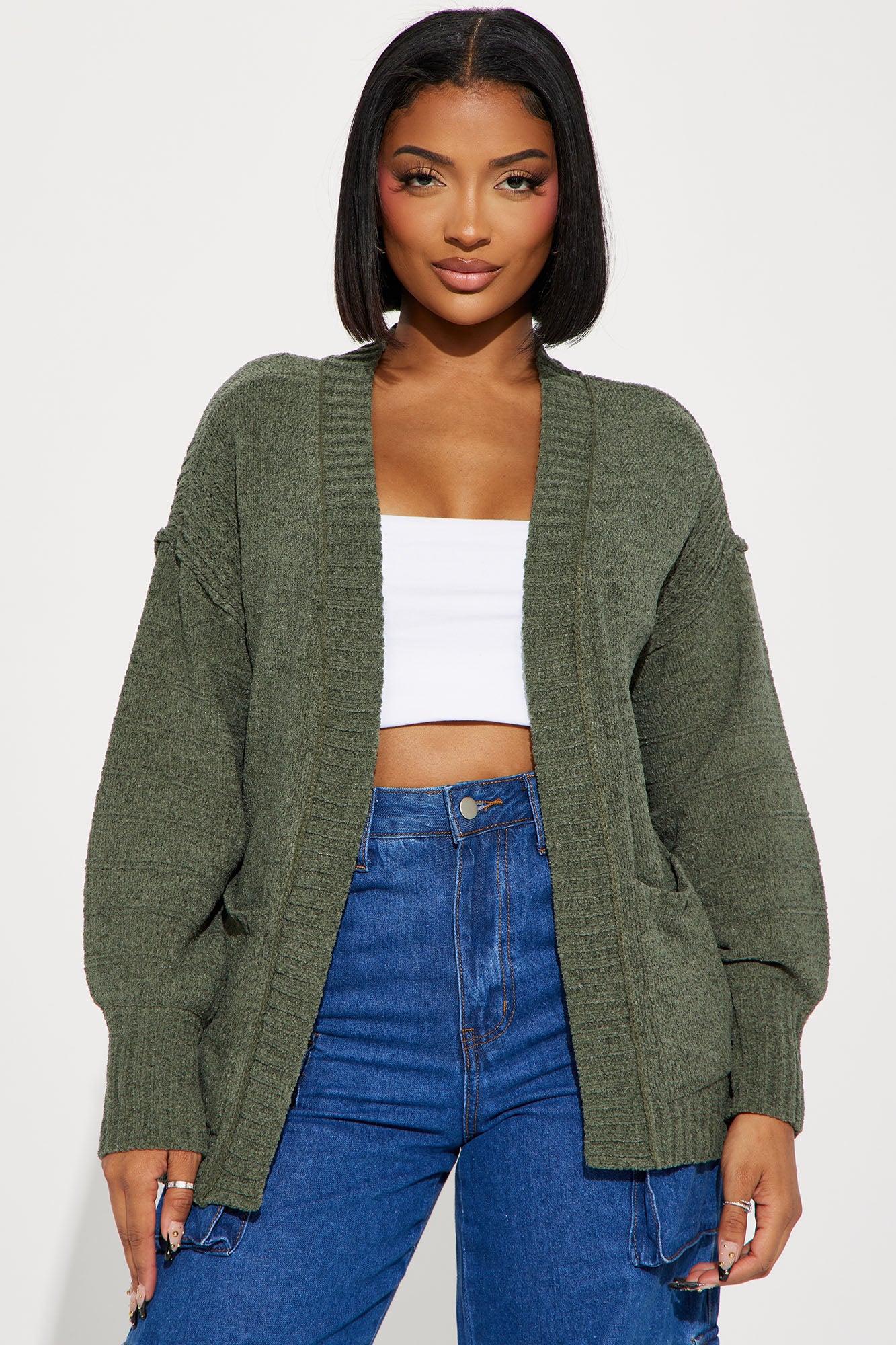 Cardigan on sale olive green