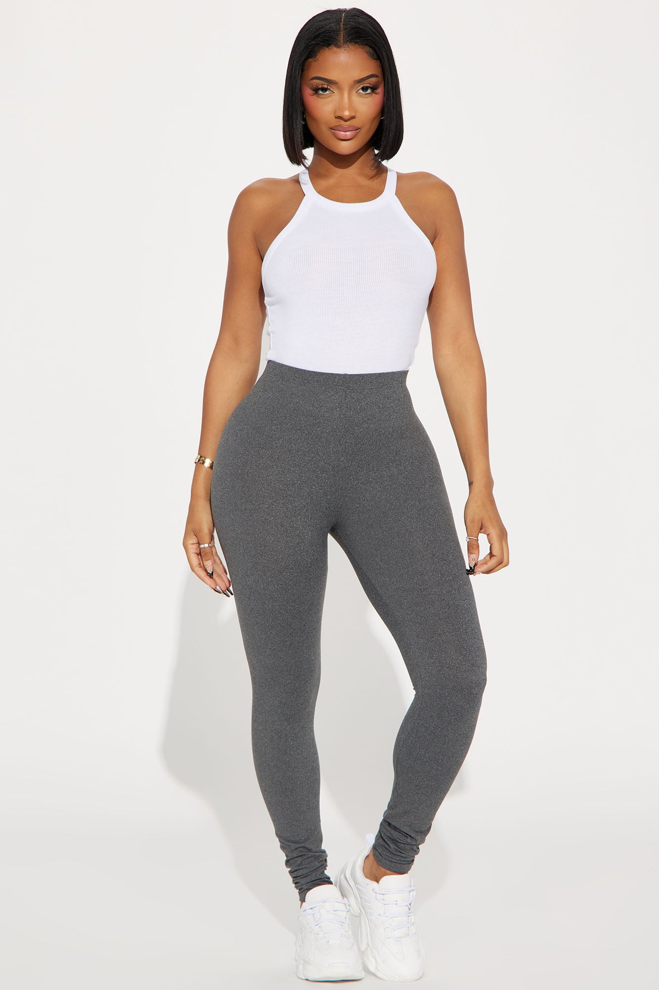 Girls charcoal leggings top