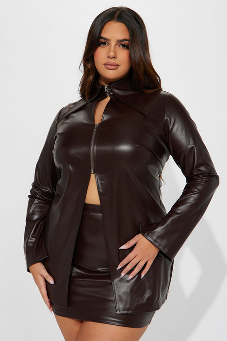 Fashion nova cheap faux leather skirt
