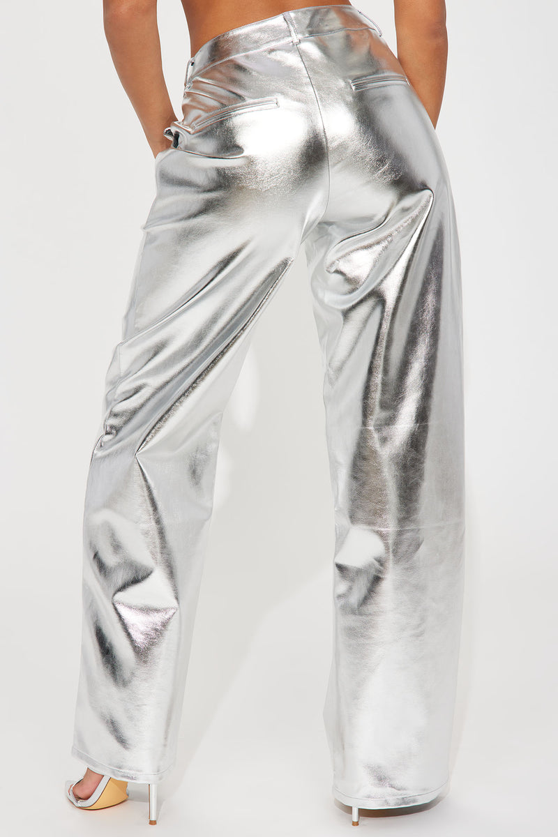 Disco Party Metallic Pant - Silver | Fashion Nova, Pants | Fashion Nova