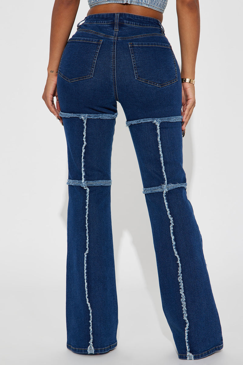 Shades Of Blue Stretch Flare Jeans - Dark Wash | Fashion Nova, Jeans ...