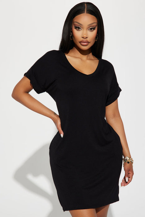 Kinsley T Shirt Dress Black Fashion Nova Dresses Fashion Nova