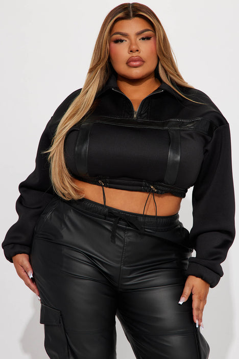 Plus size black deals crop jacket