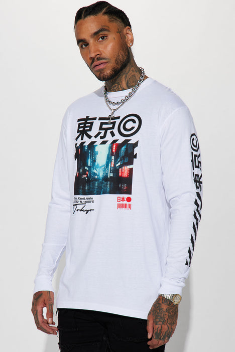 Long sleeve sales graphic tees mens
