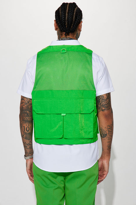 Neon green utility vest top