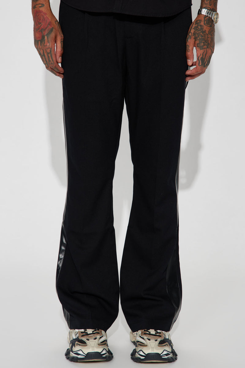 Wynn Side PU Panel Gabardine Trousers - Black | Fashion Nova, Mens ...