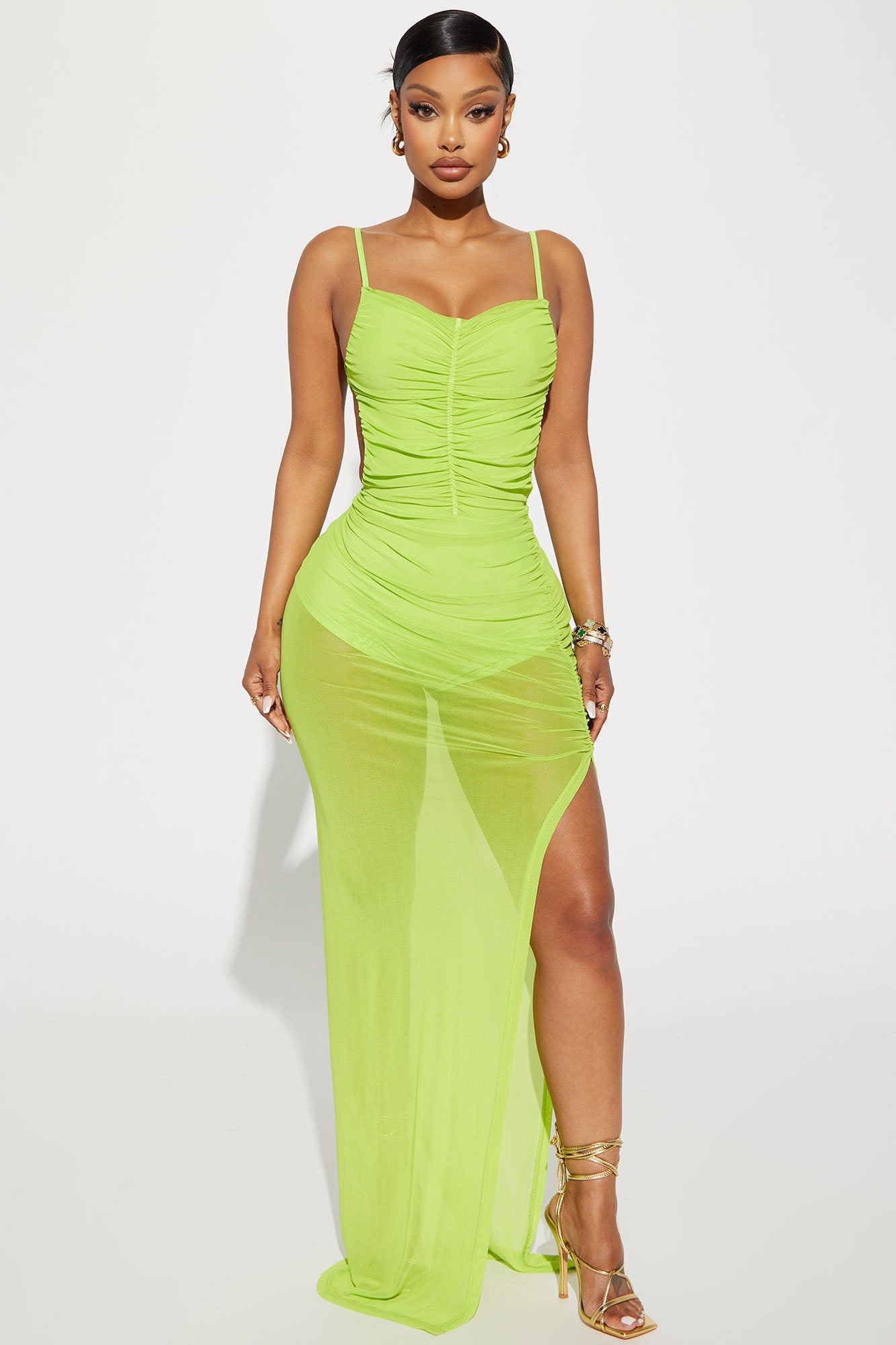 Green on sale mesh dress