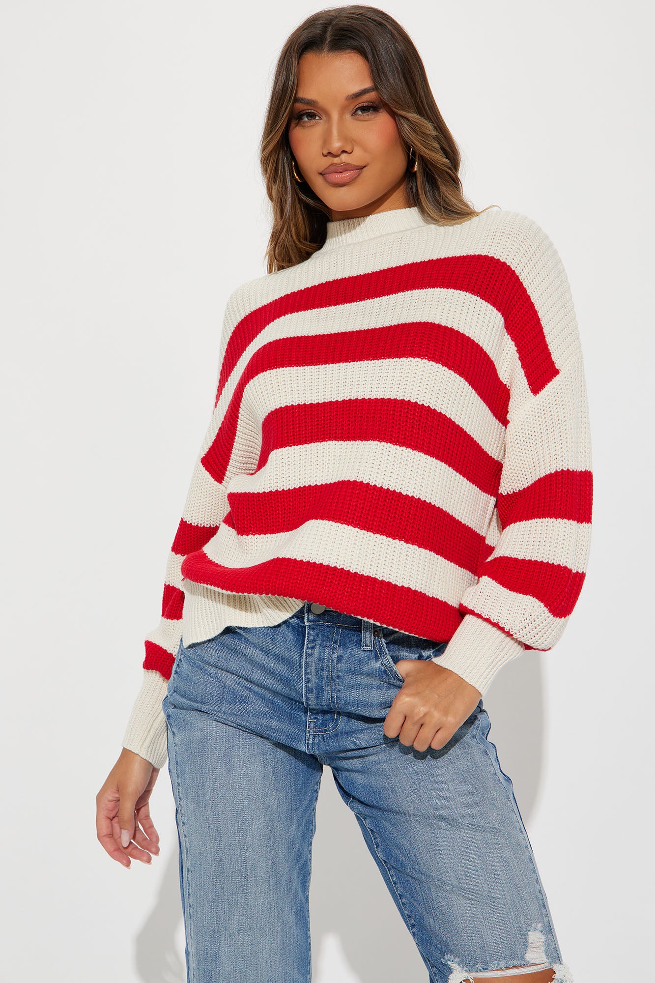 Cream hotsell striped sweater