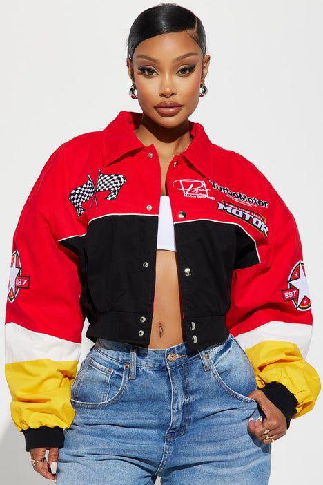 Fashion nova red jacket shop