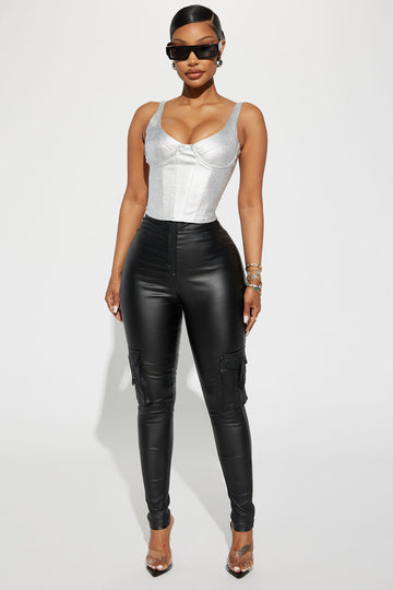 Moto Chic Faux Leather Pant Black