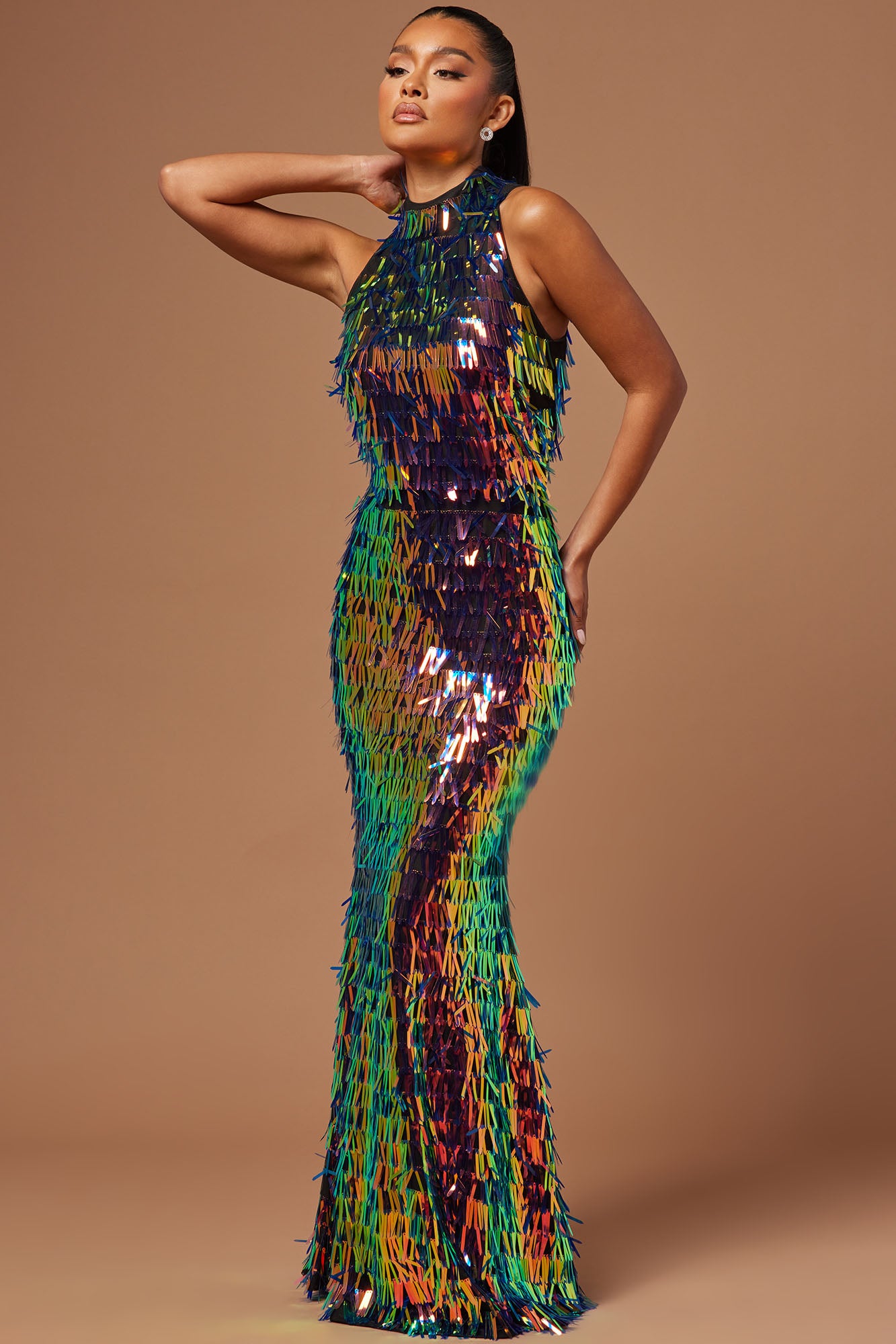 Ariana Sequin Gown Gold combo Fashion Nova Luxe Fashion Nova