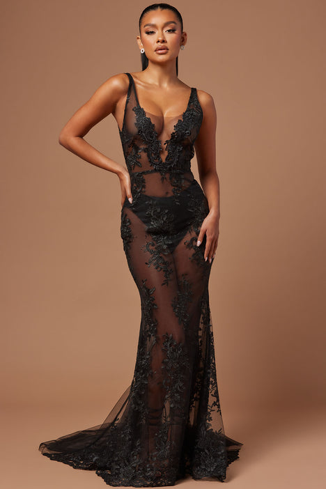 Clarice Lace Gown Black Fashion Nova Luxe Fashion Nova