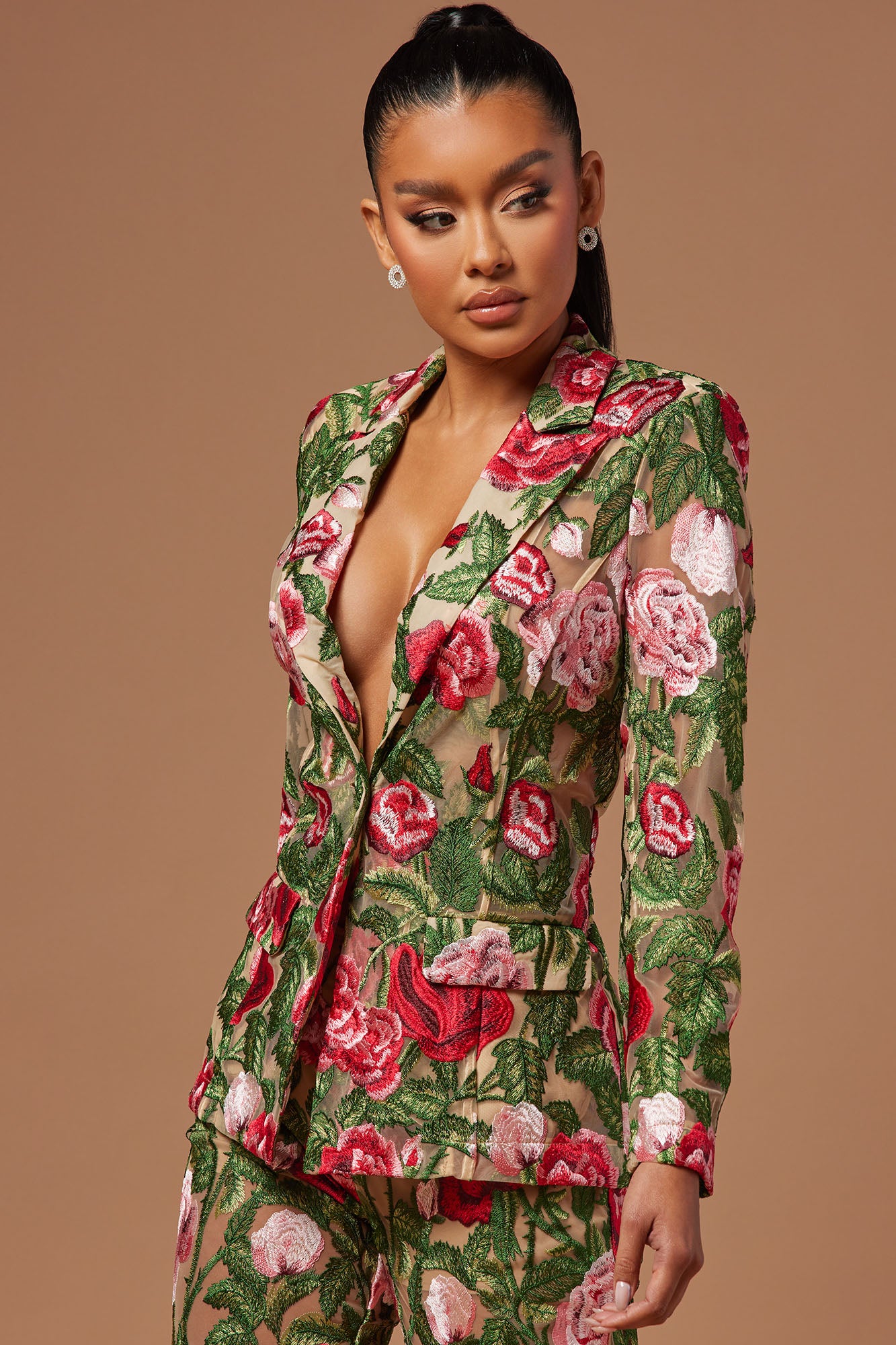 Embroidered blazer deals